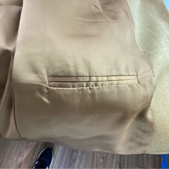 Vtg Stewart Hall Golden Wheat 3 button Men's Italian Made Suit Jacket size 42L - Picture 5 of 11